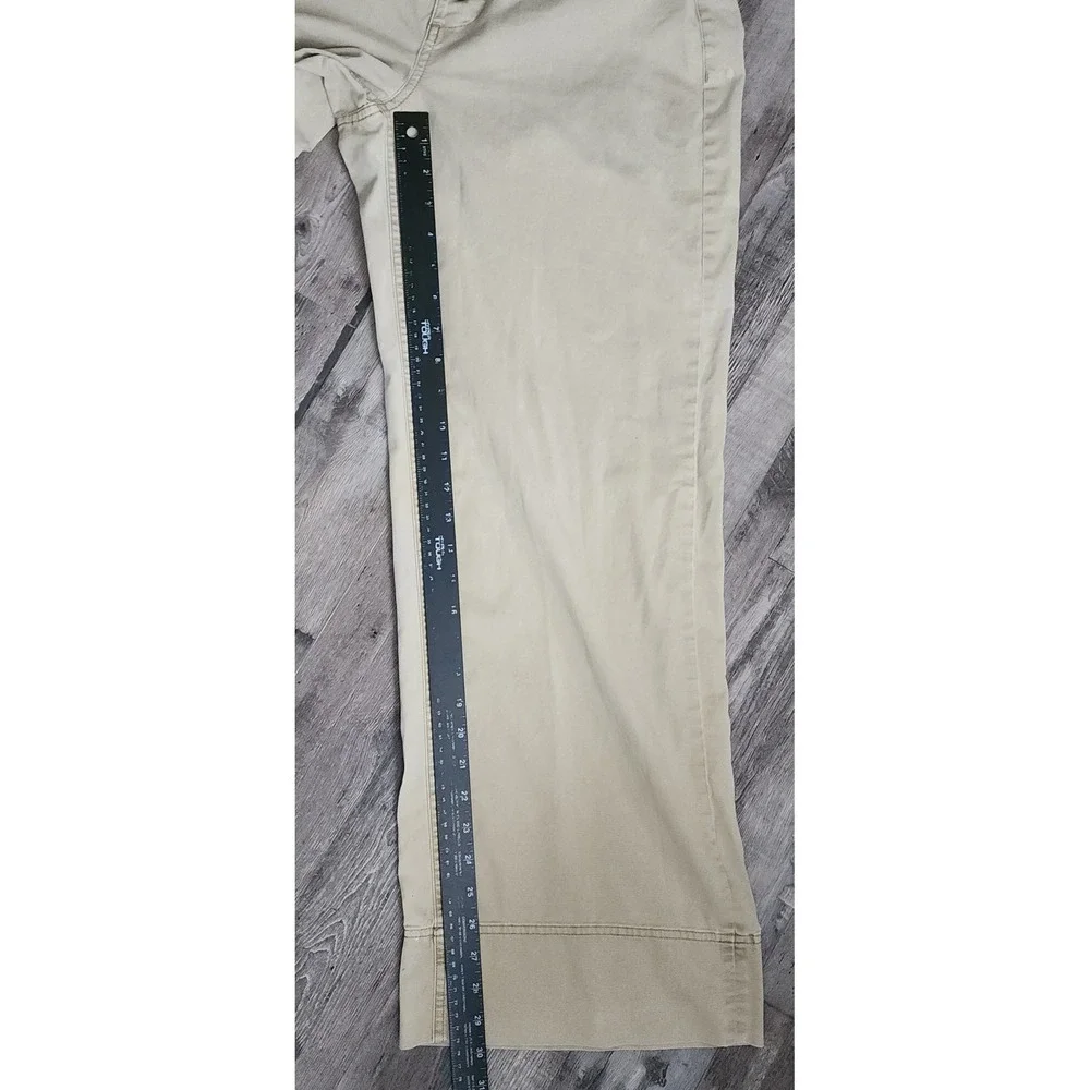 Everlane Wide Leg Crop Pants Women 4 Khaki Tan Button Fly Cotton Twill Mid Rise - Picture 5 of 13